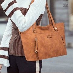 Women Bag Solid Color Leisure Composite Bag Large Capacity Handbag Versatile Shoulder Bags