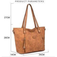 Women Bag Solid Color Leisure Composite Bag Large Capacity Handbag Versatile Shoulder Bags