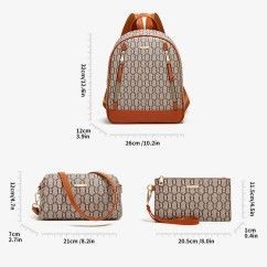 Trend Shoulder Backpack PU Leather Three-purpose Women's Bag Multi-purpose Backpack