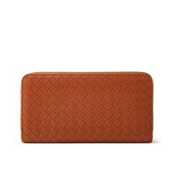 Trendy Wallets Weave Multifunctional Light Portable Long Card Holder Woven PU Leather Wallet