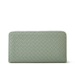 Trendy Wallets Weave Multifunctional Light Portable Long Card Holder Woven PU Leather Wallet