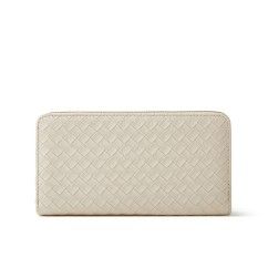 Trendy Wallets Weave Multifunctional Light Portable Long Card Holder Woven PU Leather Wallet