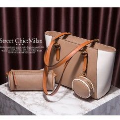 Women Shoulder Bags Fashion PU Leather Large Capacity Tote Bags Female Handbags and Purses 3Pcs Bags Set