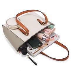 Women Shoulder Bags Fashion PU Leather Large Capacity Tote Bags Female Handbags and Purses 3Pcs Bags Set