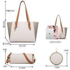 Women Shoulder Bags Fashion PU Leather Large Capacity Tote Bags Female Handbags and Purses 3Pcs Bags Set
