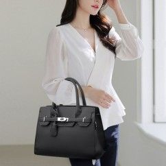 Women's Tote Bag Luxury Designer PU Leather Shoulder Bag Female Commuter Bag Large Capacity Shopping Bag