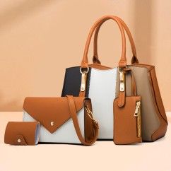 Classic Color Blocking: Timeless and Stylish PU Leather Bag
