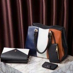 Classic Color Blocking: Timeless and Stylish PU Leather Bag