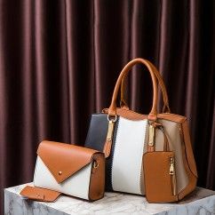 Classic Color Blocking: Timeless and Stylish PU Leather Bag