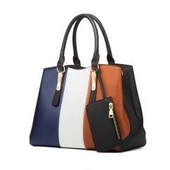 Classic Color Blocking: Timeless and Stylish PU Leather Bag