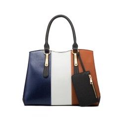 Classic Color Blocking: Timeless and Stylish PU Leather Bag