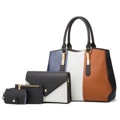 Classic Color Blocking: Timeless and Stylish PU Leather Bag