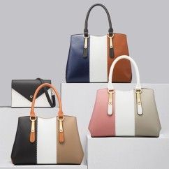 Classic Color Blocking: Timeless and Stylish PU Leather Bag