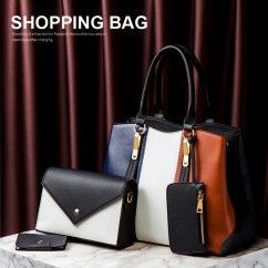 Classic Color Blocking: Timeless and Stylish PU Leather Bag