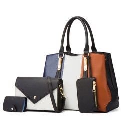 Classic Color Blocking: Timeless and Stylish PU Leather Bag