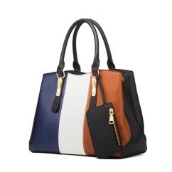 Classic Color Blocking: Timeless and Stylish PU Leather Bag