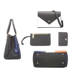 Classic Color Blocking: Timeless and Stylish PU Leather Bag
