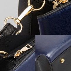 Classic Color Blocking: Timeless and Stylish PU Leather Bag