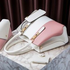 Classic Color Blocking: Timeless and Stylish PU Leather Bag