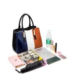 Classic Color Blocking: Timeless and Stylish PU Leather Bag