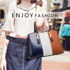 Classic Color Blocking: Timeless and Stylish PU Leather Bag