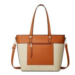 Women Tote Bag Set, Crossbody Bags Splicing Color Woven Handbag 3-Piece Set Handheld bag