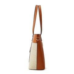 Women Tote Bag Set, Crossbody Bags Splicing Color Woven Handbag 3-Piece Set Handheld bag