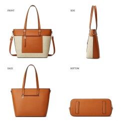 Women Tote Bag Set, Crossbody Bags Splicing Color Woven Handbag 3-Piece Set Handheld bag