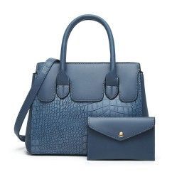Women's PU Leather Crocodile Pattern Set for Single Shoulder Crossbody Bag Mother and Child Bag