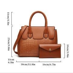 Women's PU Leather Crocodile Pattern Set for Single Shoulder Crossbody Bag Mother and Child Bag
