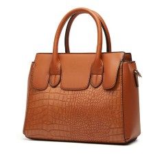 Women's PU Leather Crocodile Pattern Set for Single Shoulder Crossbody Bag Mother and Child Bag