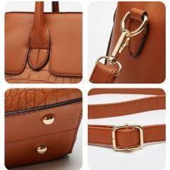 Women's PU Leather Crocodile Pattern Set for Single Shoulder Crossbody Bag Mother and Child Bag