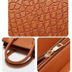 Women's PU Leather Crocodile Pattern Set for Single Shoulder Crossbody Bag Mother and Child Bag