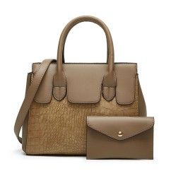 Women's PU Leather Crocodile Pattern Set for Single Shoulder Crossbody Bag Mother and Child Bag