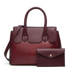 Women's PU Leather Crocodile Pattern Set for Single Shoulder Crossbody Bag Mother and Child Bag