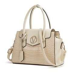 Large Capacity Crocodile PU Leather Multi-Piece Tote Shoulder & Crossbody Bag Set, 3-Piece Women’s Handbag Set