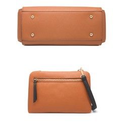 Stylish Color Block Versatile PU Leather Bag Spacious and Chic Your Everyday Essential