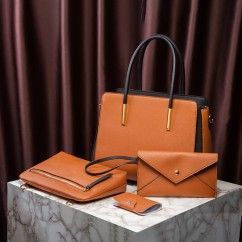 Stylish Color Block Versatile PU Leather Bag Spacious and Chic Your Everyday Essential