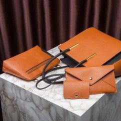 Stylish Color Block Versatile PU Leather Bag Spacious and Chic Your Everyday Essential