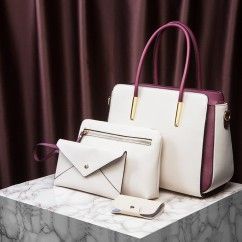 Stylish Color Block Versatile PU Leather Bag Spacious and Chic Your Everyday Essential