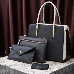 Stylish Color Block Versatile PU Leather Bag Spacious and Chic Your Everyday Essential