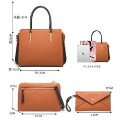 Stylish Color Block Versatile PU Leather Bag Spacious and Chic Your Everyday Essential