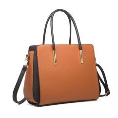 Stylish Color Block Versatile PU Leather Bag Spacious and Chic Your Everyday Essential