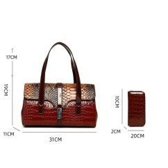 Luxury Snake Pattern Women's Handbag Purses PU Leather Shoulder Bag Ladies Multifunction Bag