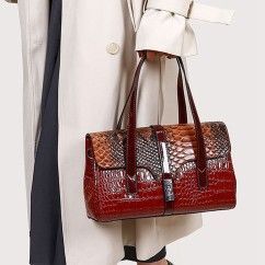 Luxury Snake Pattern Women's Handbag Purses PU Leather Shoulder Bag Ladies Multifunction Bag