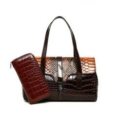 Luxury Snake Pattern Women's Handbag Purses PU Leather Shoulder Bag Ladies Multifunction Bag