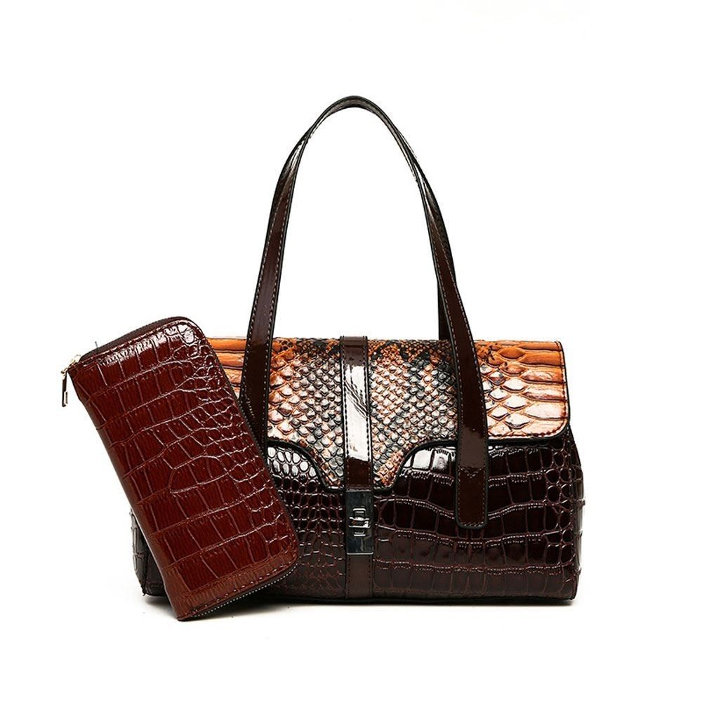 Luxury Snake Pattern Women's Handbag Purses PU Leather Shoulder Bag Ladies Multifunction Bag