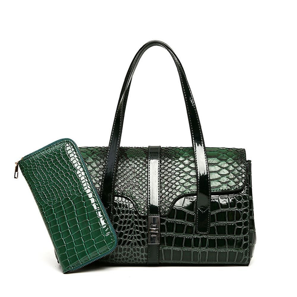 Luxury Snake Pattern Women's Handbag Purses PU Leather Shoulder Bag Ladies Multifunction Bag