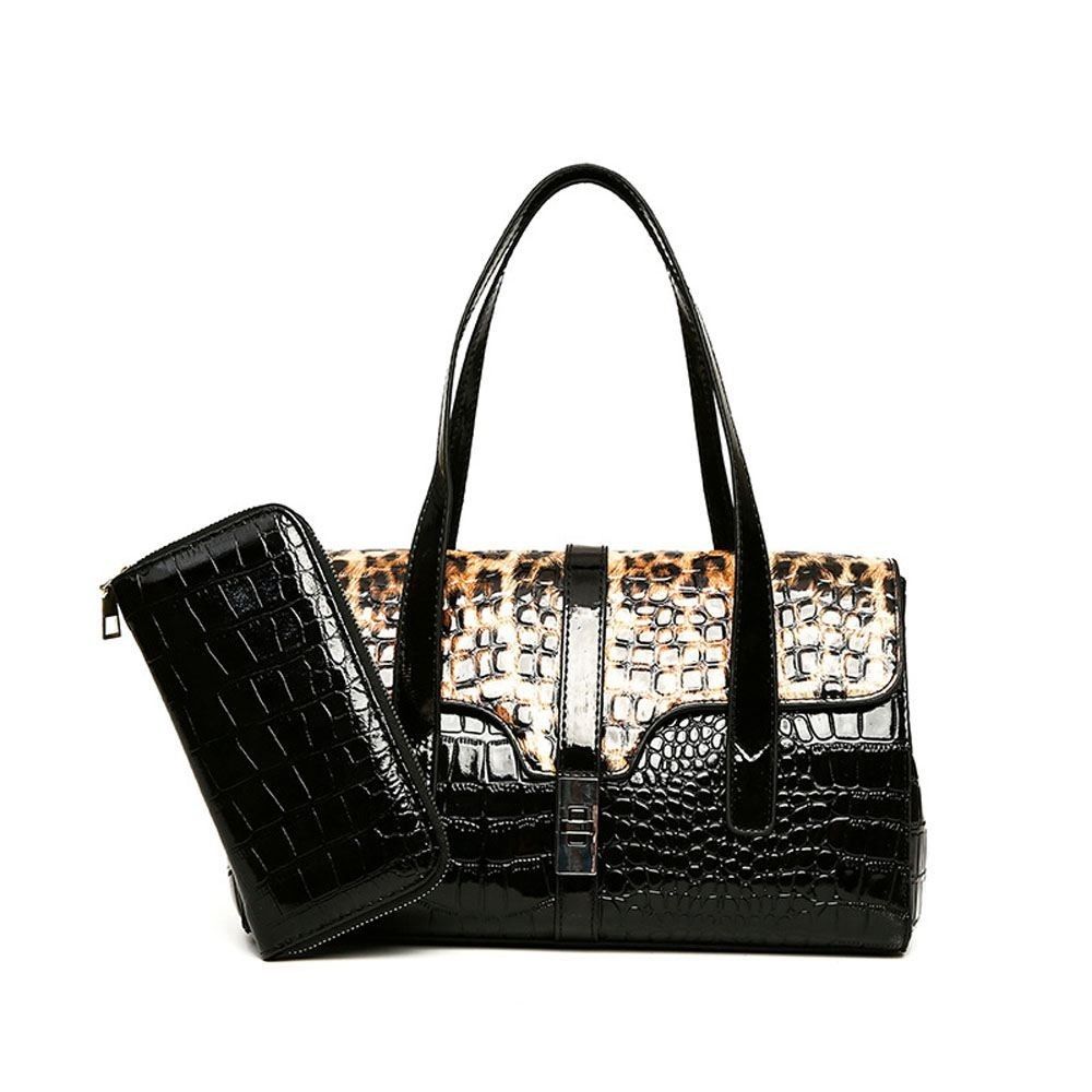 Luxury Snake Pattern Women's Handbag Purses PU Leather Shoulder Bag Ladies Multifunction Bag