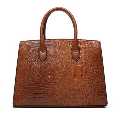 PU Leather Crocodile Patterned Women's Handbag Trendy Tote Bag Large Capacity Shoulder Bag Two-piece set